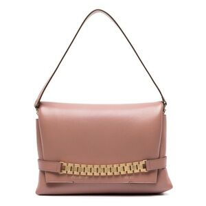 New with tags Victoria Beckham chain pouch with strap in color Truffle.